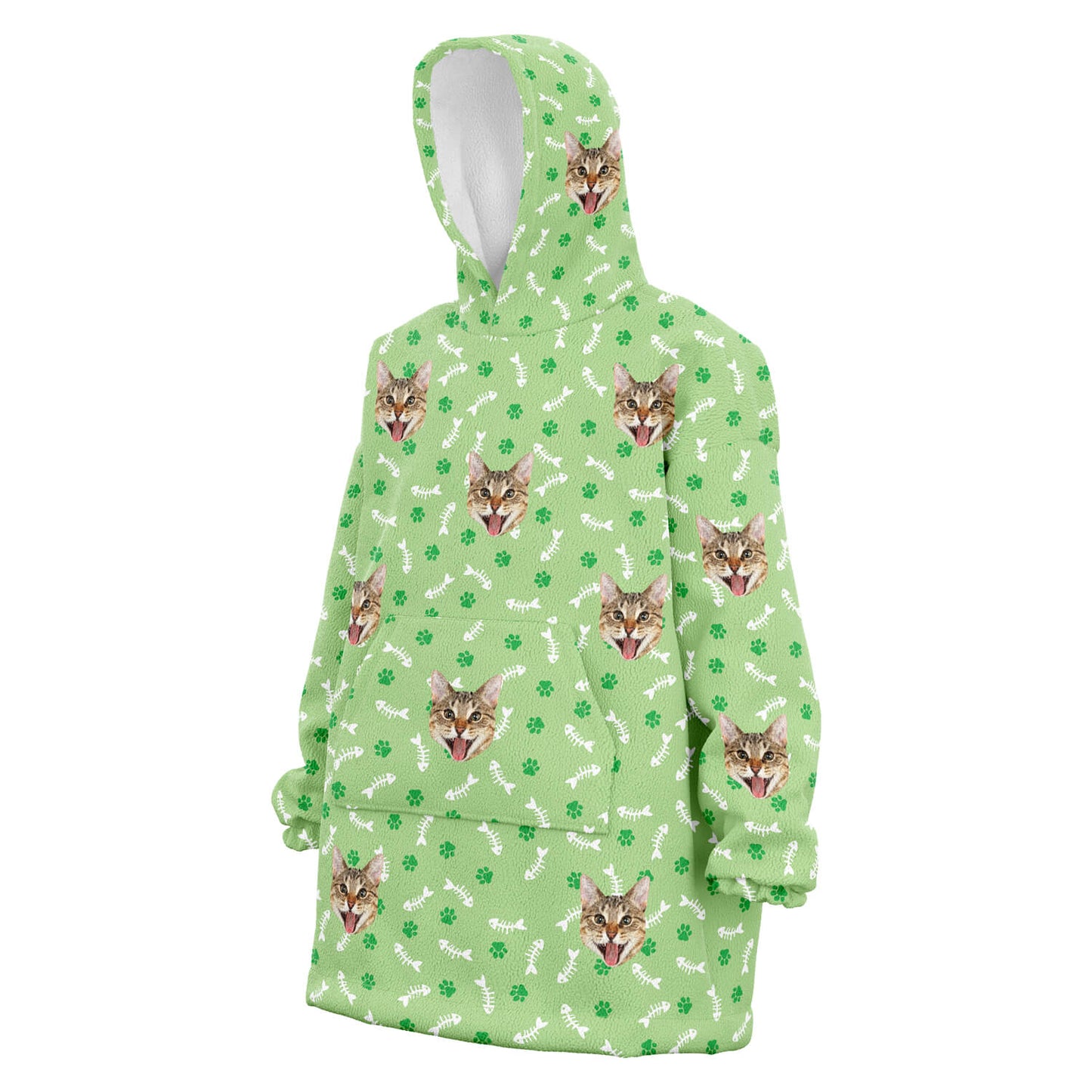 Custom Cat Hoodie green