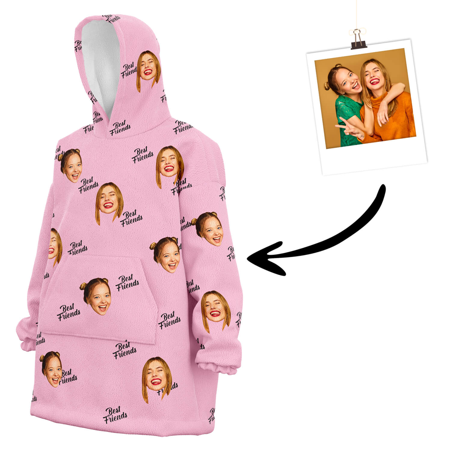 Custom Best Friends Hoodie pink