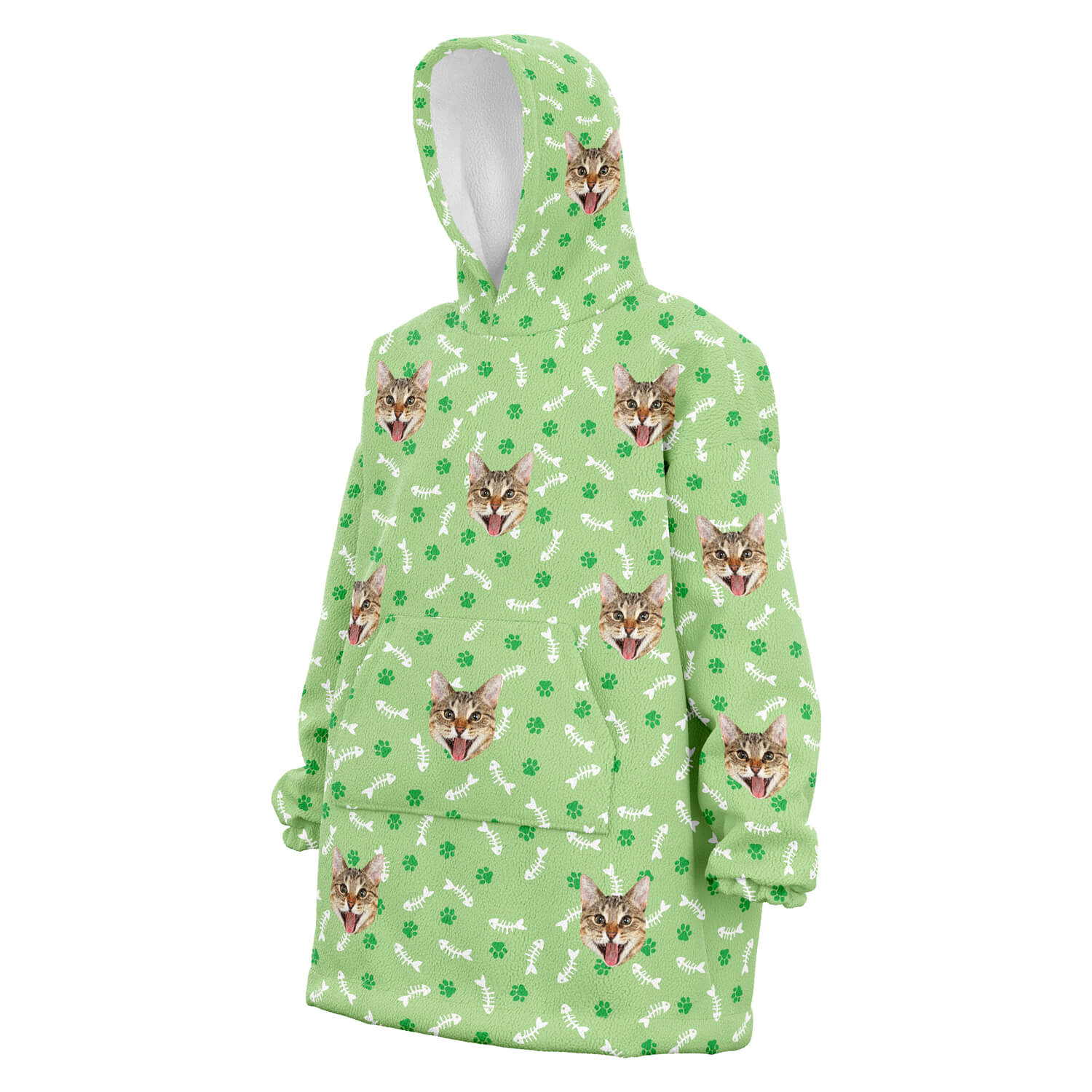 Custom Cat Hoodie green